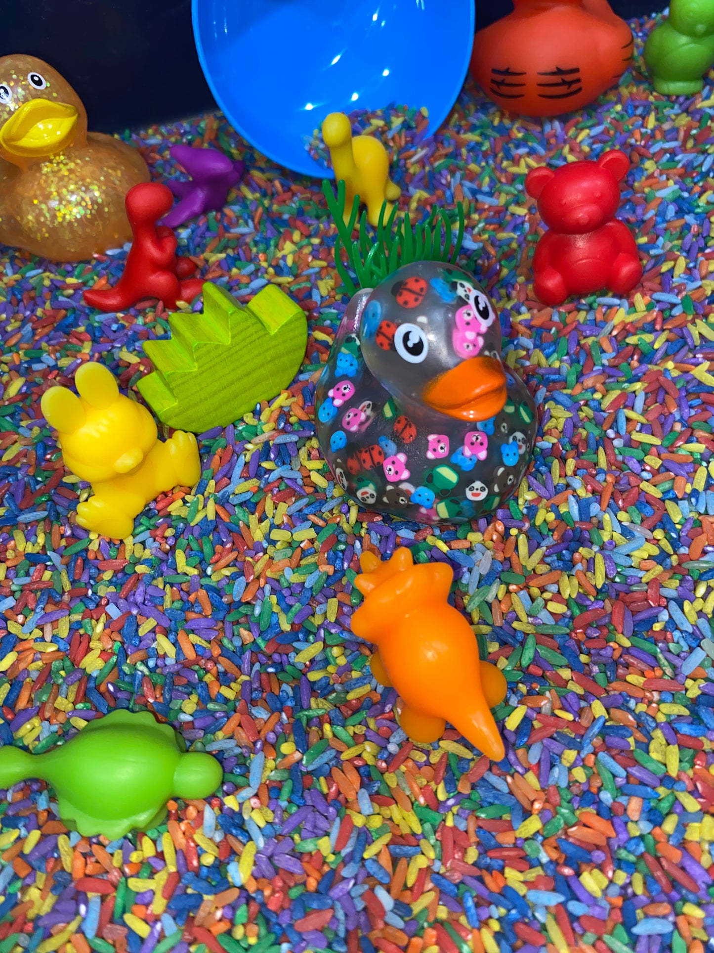 Rainbow Sensory Rice￼