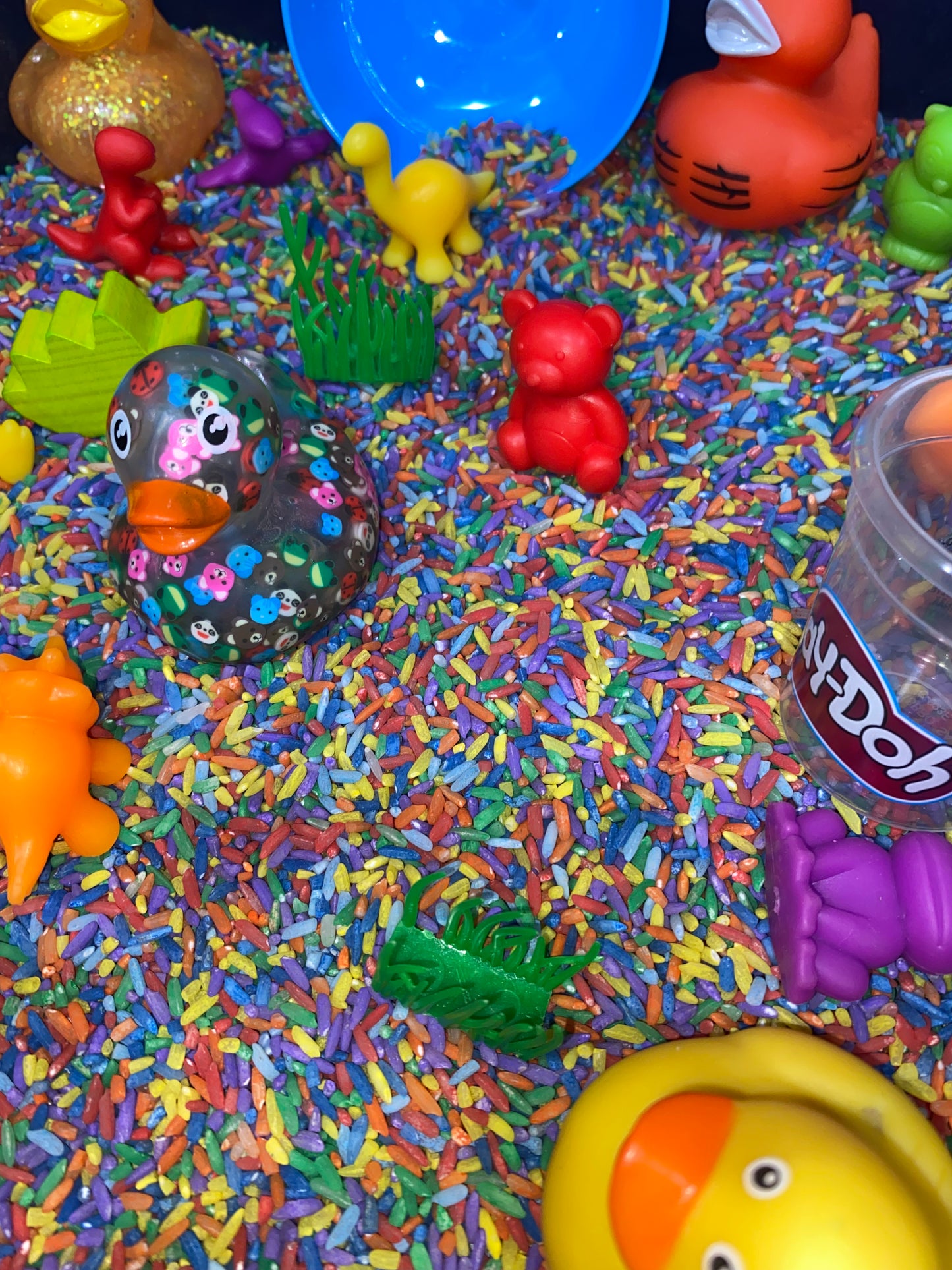 Rainbow Sensory Rice￼