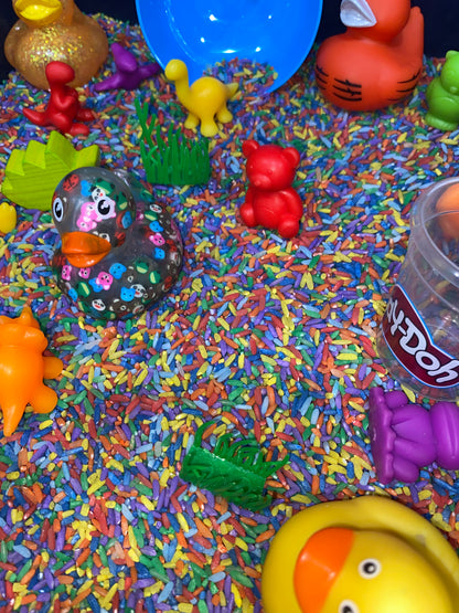 Rainbow Sensory Rice￼