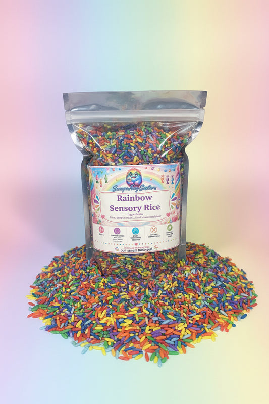 Rainbow Sensory Rice￼